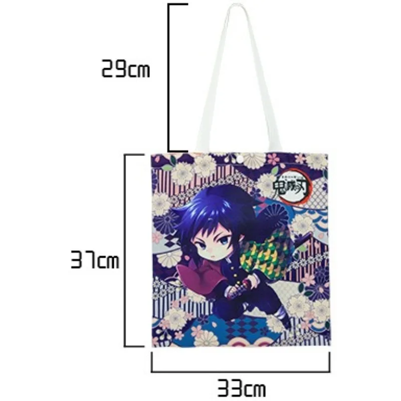 أنيمي شيطان القاتل كامادو تانجيرو Nezuko حقيبة كتف لطيف Agatsuma Zenitsu قماش حقيبة تسوق مجموعة المشجعين