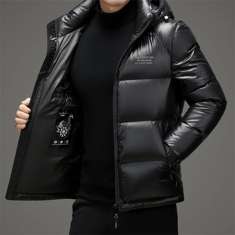 Super Down Jacket 2024 Winter New Short Coat Thickened Designer Clothing Hooded Casual Heating Luxury Down Ultra-light Filling