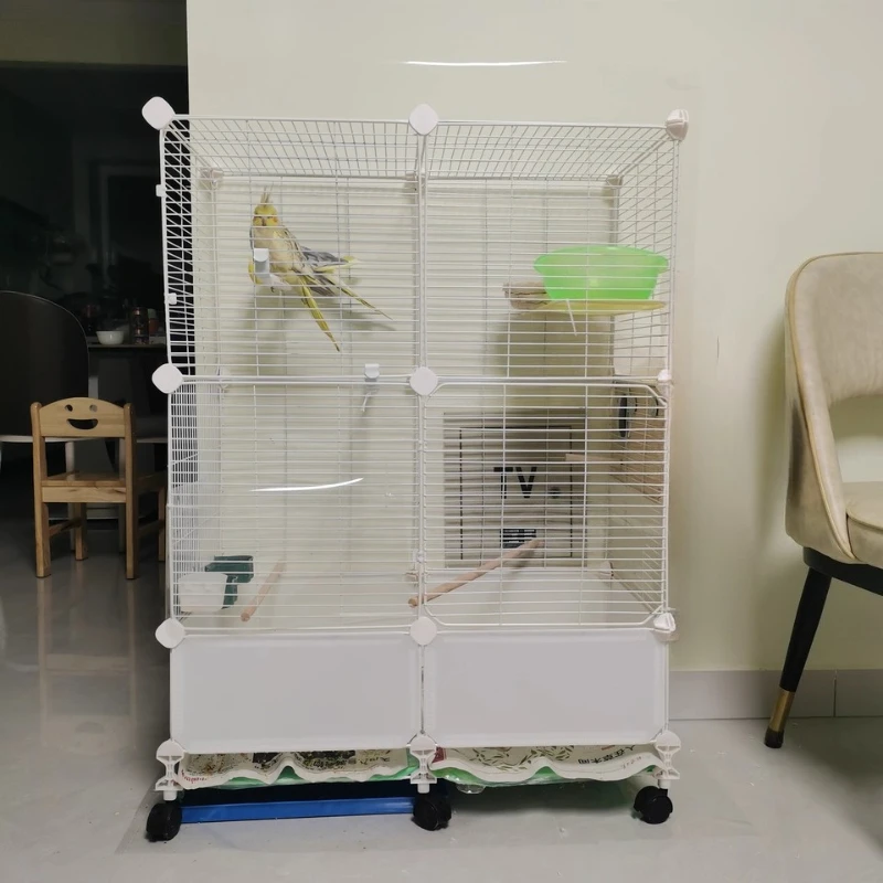 

Large Anti-Scatter Bird Cage Luxury Villa Habitat for Cockatiels Mynahs Spacious Parrot Flight House Premium Landscape Design