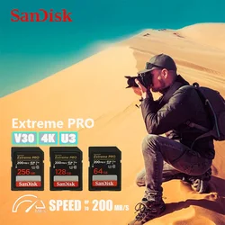 SanDisk-Ultra SDカード,32GB/64 GB,SDHC/SDXC, C10, USH-1Extreme Pro,U3, 4K, V30,カメラ,DVR,SLR,オリジナル128 GB、256 GB、512GB