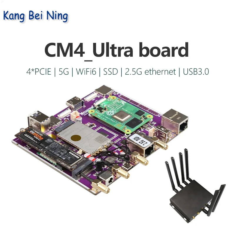 Raspberry Pi CM4_Ultra board 4*PCIE | 5G | WiFi6 | NVME SSD | 2.5G ethernet | USB3.0 Ubuntu openwrt