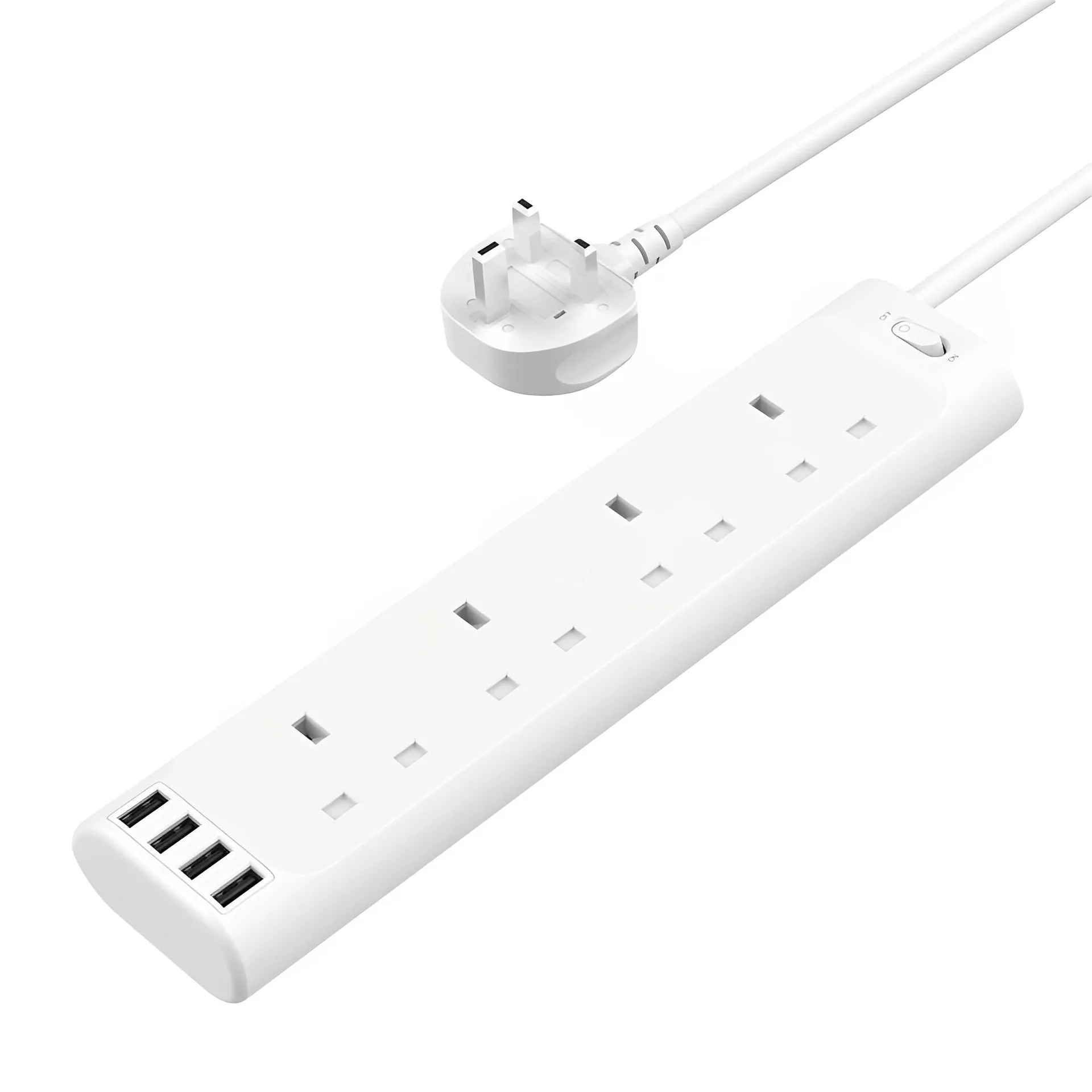 Extension cable electric three-way multi-plug socket with USB plug and socket