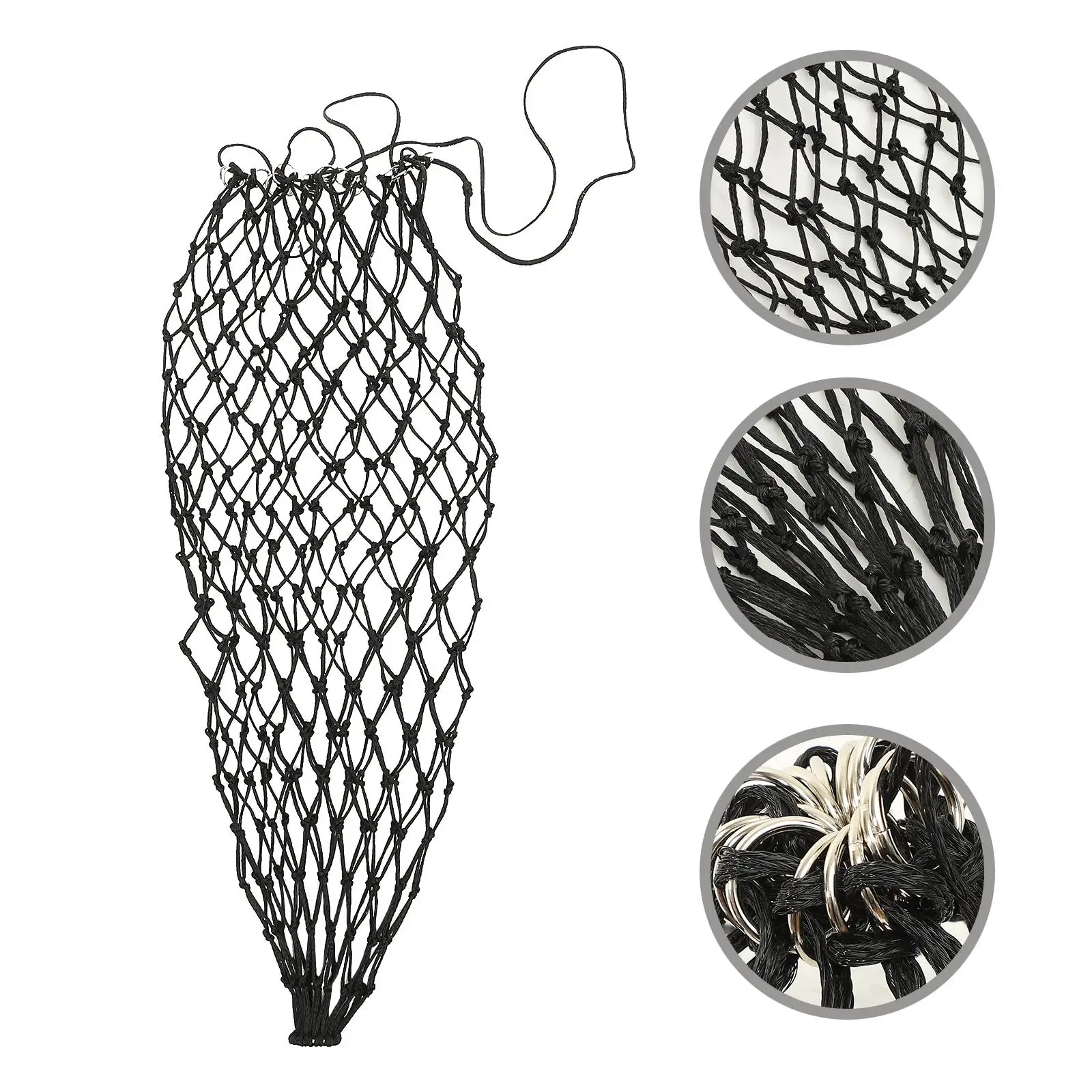 Slow Feeder Hay Nets Durable Nylon Pouch Goat Feeders with Two Ropes Horse Straw Bag Storage Practical