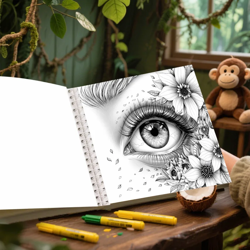 New cross-border bestseller: miracle eye coloring book - adult spiral bound coloring book