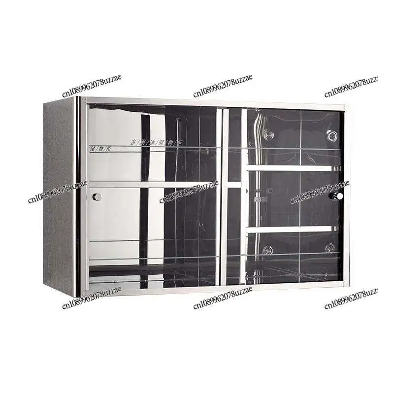 

Integral Cabinet 304 Stainless Steel Wall-mounted Kitchen Wall Household Sliding Door Storage Storage
