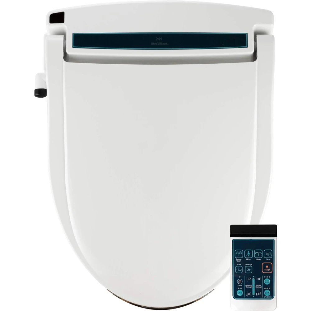 Heated Smart Toilet Seat with Unlimited Heated Water，Wireless Remote, Deodorizer and Warm Air Dryer Self-Cleaning，Toilet Seats