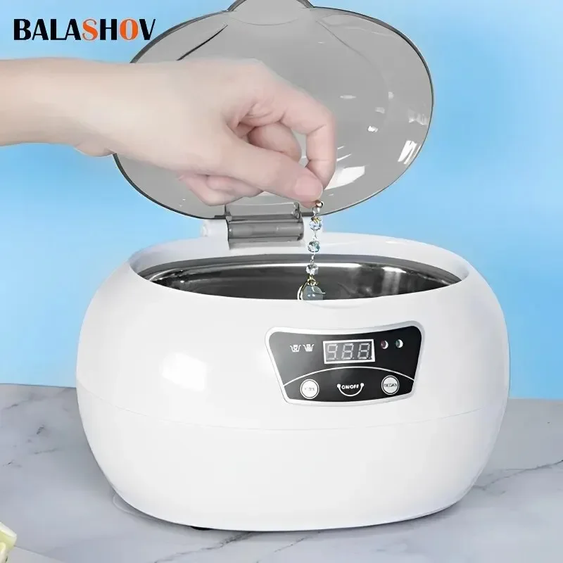 600ml Ultrasonic Cleaner Bath Timer for Jewelry Parts Glasses Manicure Stones Cutters Dental Razor Brush Ultrasound Sonic Boxc