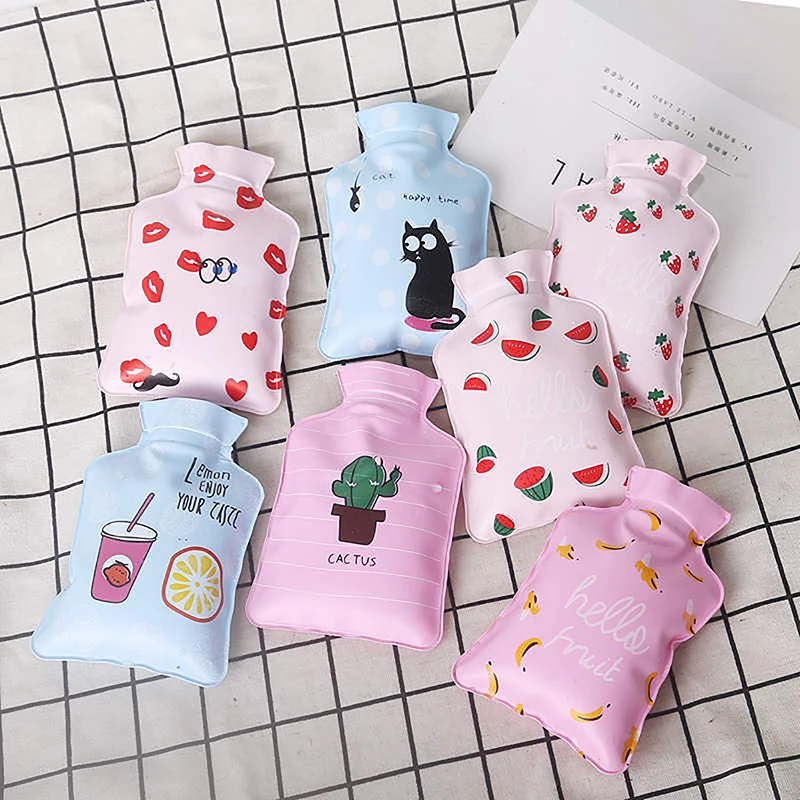 Cute Cartoon PVC Hot Water Bottle Creative Water Filling Hot Water Bag Hand Warmer Baby Student Cartoon Warm Baby Home Necessary