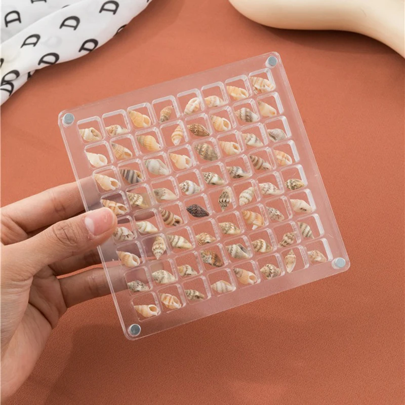 Seashell Display Box Transparent Acrylic Display Case Nail Accessories Storage Box Necklace Ring Stud Earrings Storage Box