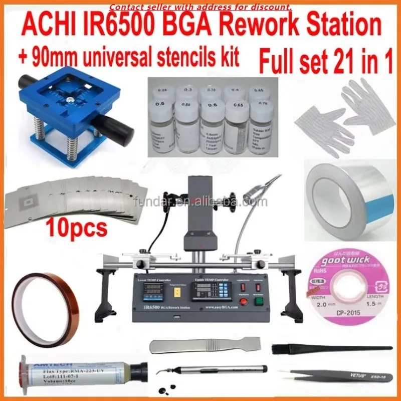 

Оригинальная паяльная станция ACHI IR6500 DARK IR BGA + 10 шт. 90 мм универсальные трафареты Bga 90 мм Reball Station + 20 шт. Бесплатный подарок