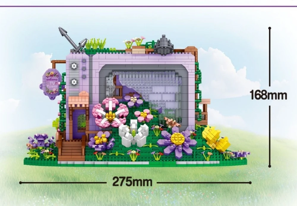 MOC TV 花屋 フラワーショップ 積み木セット 植物ショップ ハウスデコレーションアイデア DIY おもちゃ 子供 誕生日 ホリデー 特別なギフト