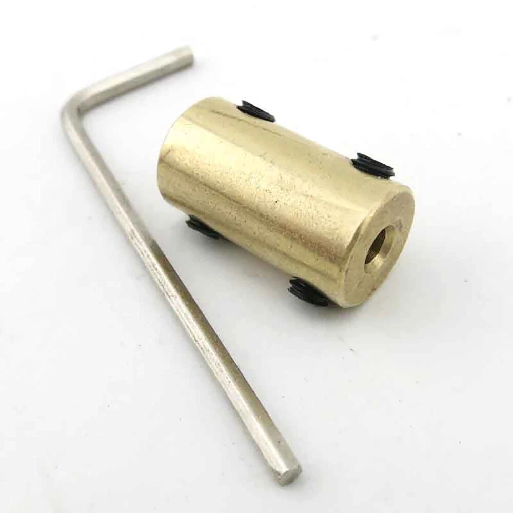 1Set Brass Shaft Coupling 3.17/4/5/6/6.35/7/8/10/12mm Rigid Jaw Coupler Motor Shaft Joint Transmission Connector Sleeve Adapter