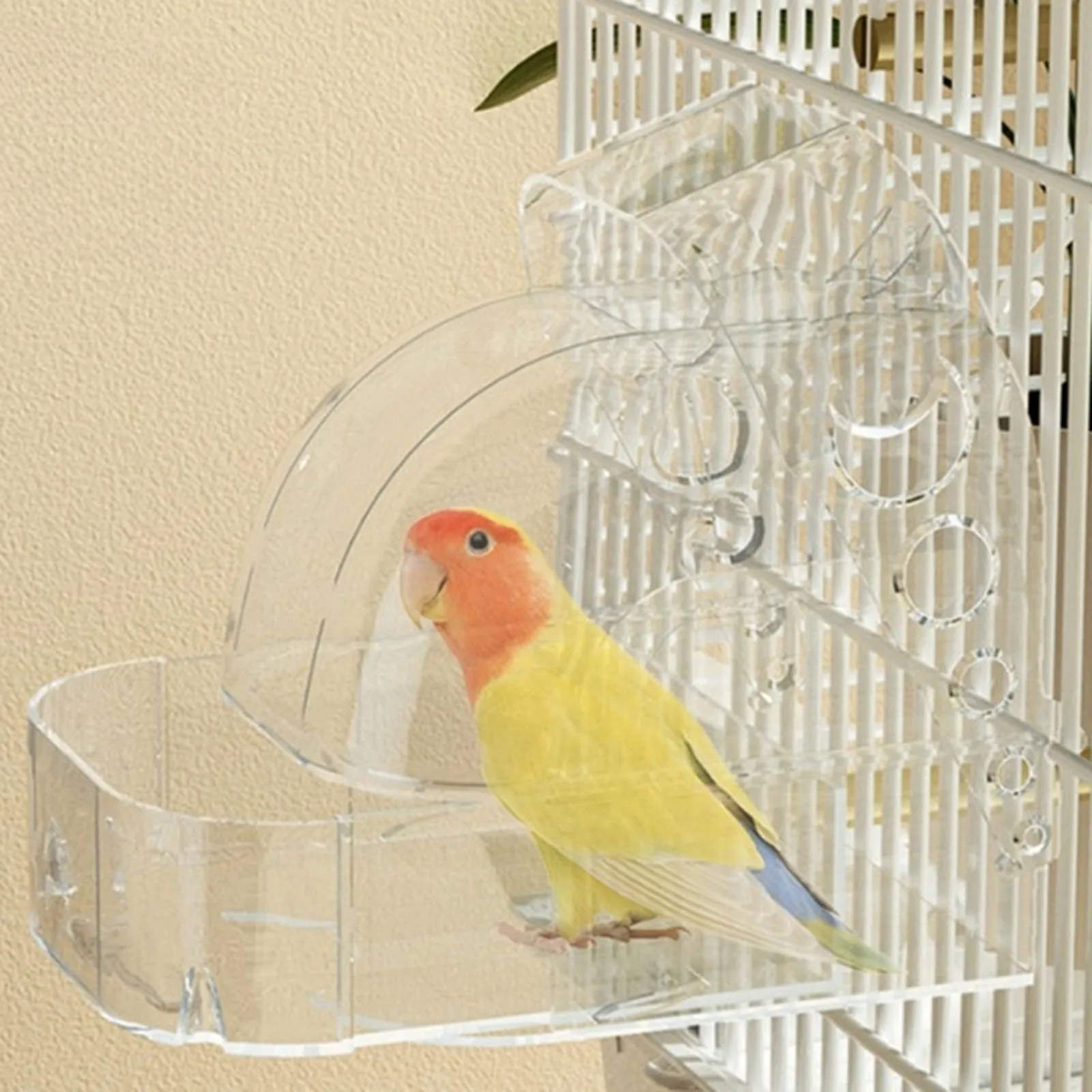 Bird Bath Box Cage Parrot Bathing Tub Container Cage Accessories for Small Birds Parakeet Canary Budgerigar Lovebirds