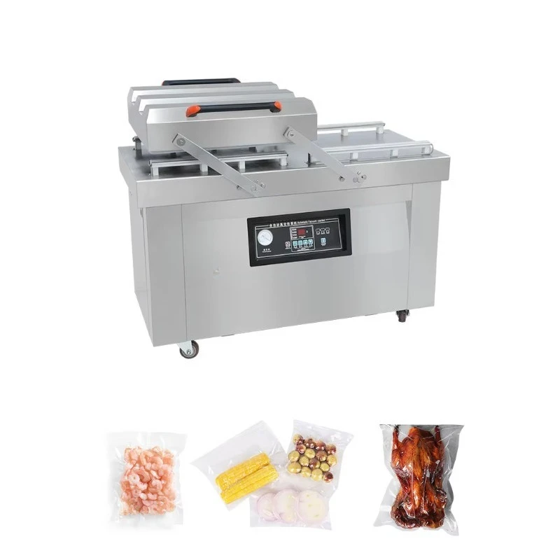DZ - 400 Automatic Double Chamber Food Vacuum Sealer Seafood Salmon Vacuum Packaged Machine