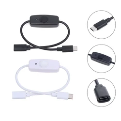 USB Type C With ON/OFF Switch Power Button 30CM Charging Extension Cable Universal Type-C