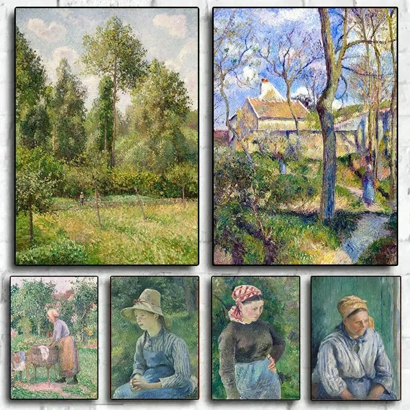 Póster de lienzo de paisaje natural, arte de pared impresionista para sala de estar, decoración del hogar, pintura de artista famoso