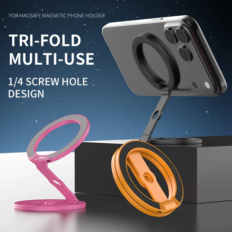 

Magsafe Double-sided Strong Magnetic Holder for Photography Equipment Mobile Phone Portable Folding Magnet Stand for iPhone