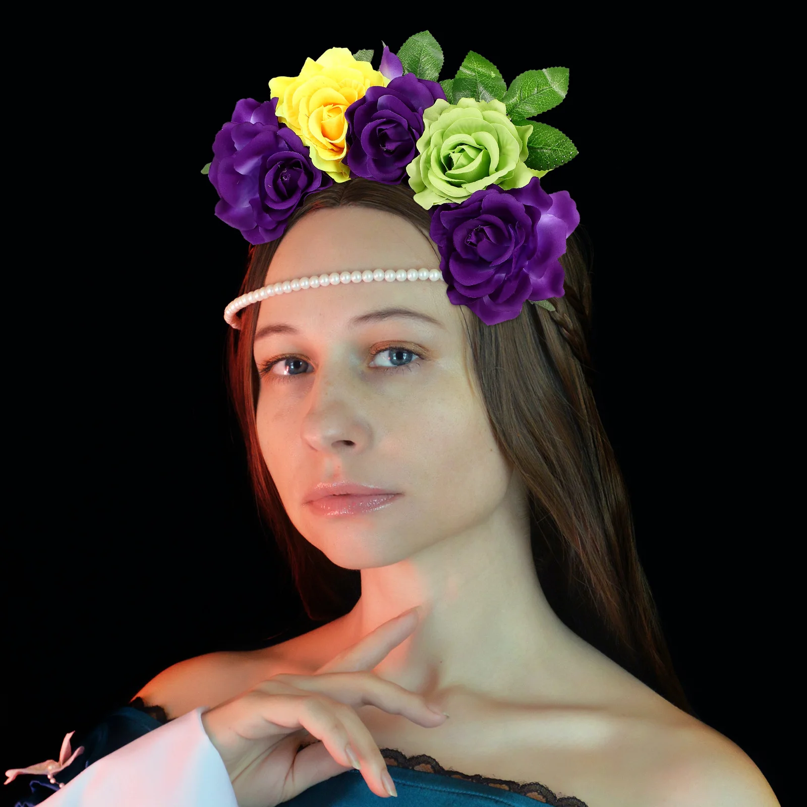 

Girl Bride Flower Hair Accessories Women's Wedding Decor Faux Fabric Floral Headband