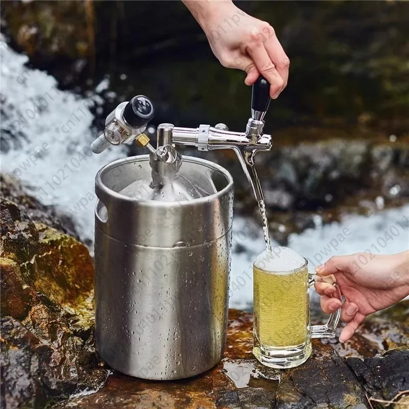 

304 Stainless Steel Craft Beer Secondary Barrel, Homemade Beer Delivery Transfer Barrel CO2 Automatic Wine Dispenser Bar