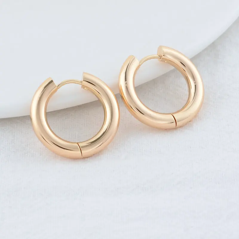 19MM 21MM 22.5MM 24MM 14K Gold Color Steel Round Earrings Hoops High Quality Jewelry Making Supplies Diy Findings Accessories