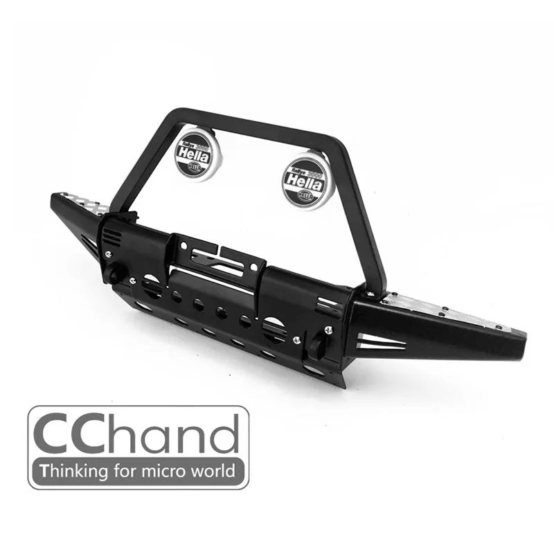 CChand RC Parts Metal Front Bumper Light Case Guard Grill for 1/10 Scale RC4WD Crawler Car G2 D90 D110 DIY Model TH20810