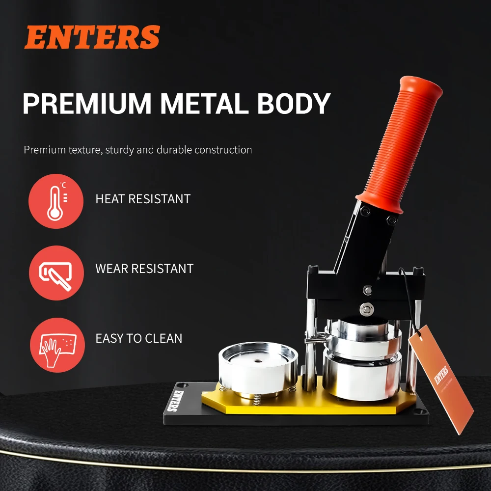 58mm Manual Round Fridge Magnet Badge Making Machine Metal Tinplate Press Machine with One Mold for DIY Craft