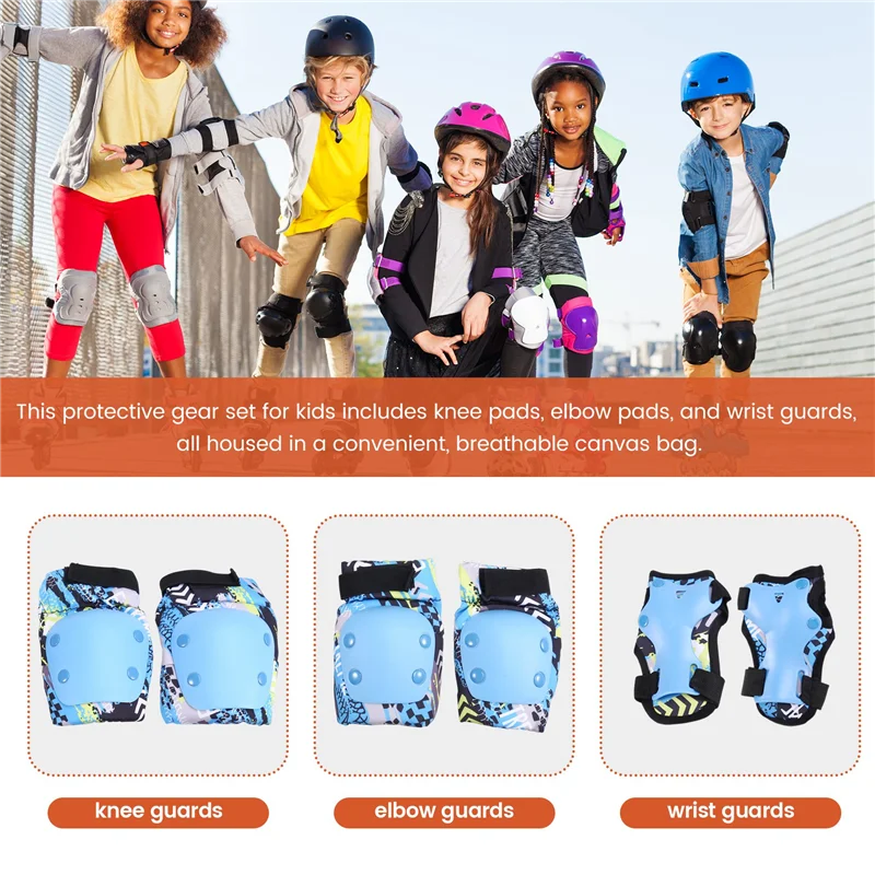 

ELOS-Roller Skating Protective Gear Set For Children, Full Equipment, Skateboard, Roller Skates, Balance Bike, Knee Pads