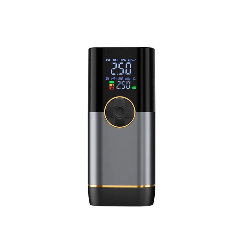 

Metal Body Portable Mini Wireless Handheld Air Compressor Double Screen Display Multiple Use Car Inflation Tire Monitor 150psi