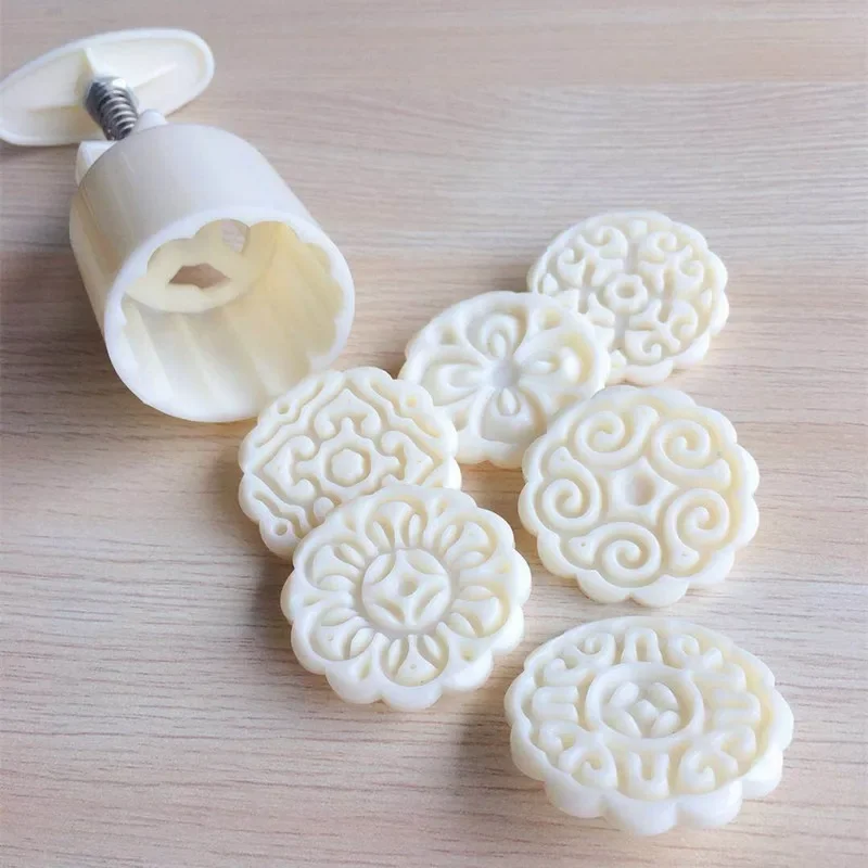 Mooncake Mold DIY Decoration Mooncake Press Molds Mid-Autumn Festival Hand-Pressure Flower Moon Cake Mold Festival DIY Tools