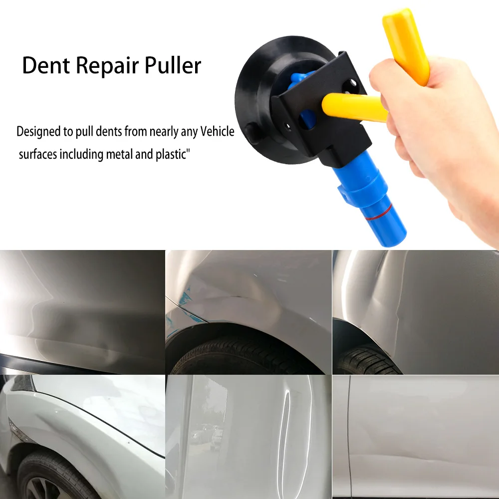 Slide Reverse Hammer Glue Dent Repair Puller Kit Car Paintless Dent Removal Tool Kit Vacuum Suction Cup Hand Pump Base