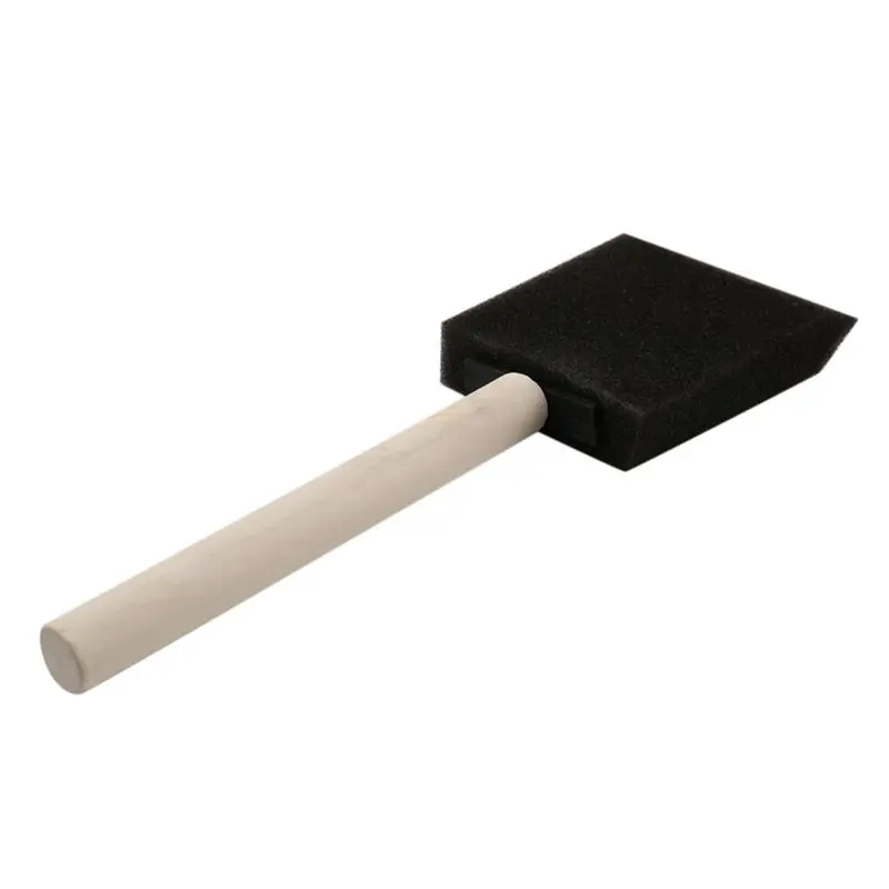 N36R-120 Pcs Foam Sponge Paint Brush Wood Handle Paint Brush Set Painting Tool For Acrylics Stains Varnishes Art Supplies