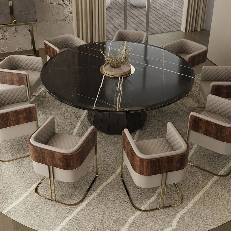 Marble countertop metal dining table