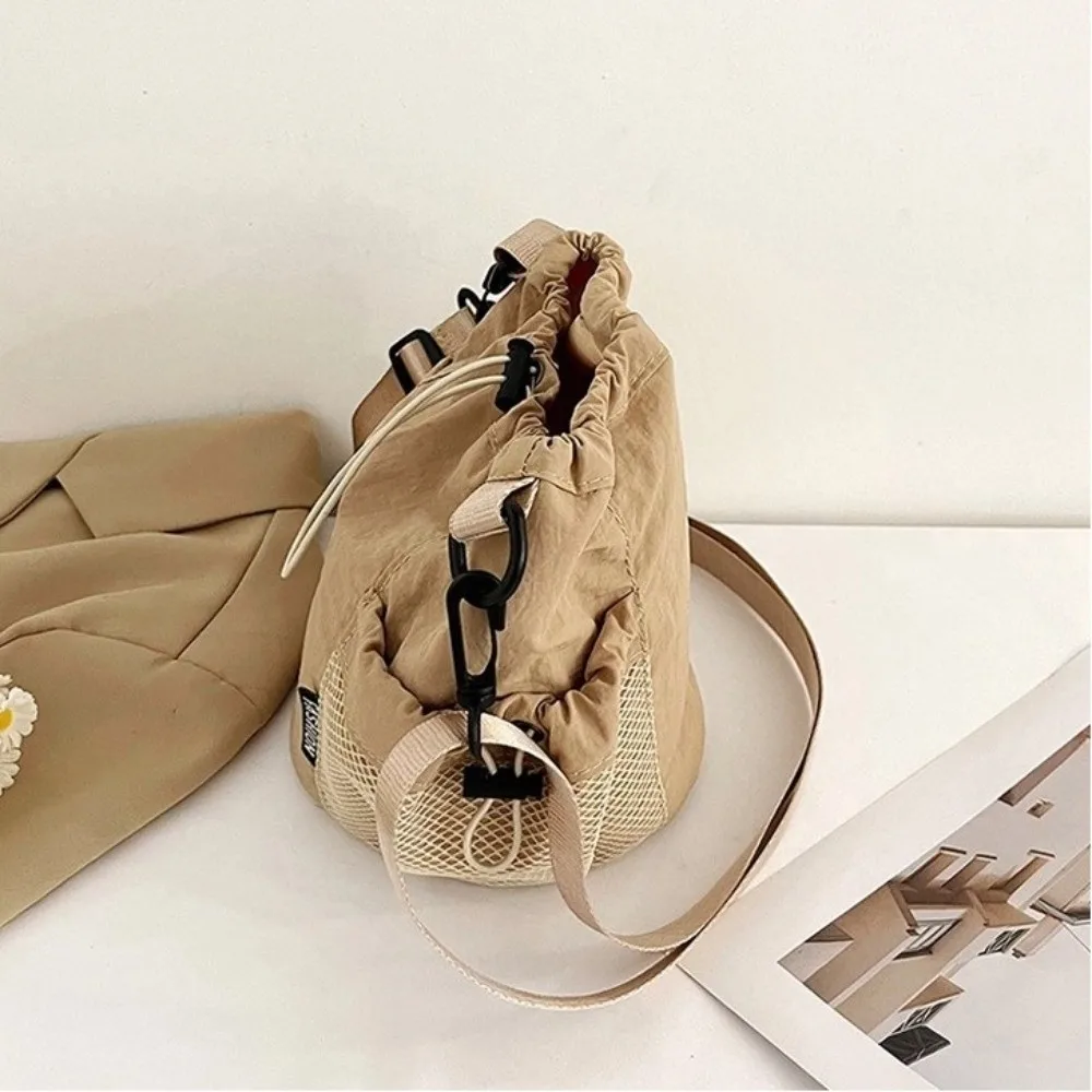 Tragbare Einzelschulter-Umhängetasche, Nylon, einfarbig, kleine Tasche, leichte Umhängetasche für den Außenbereich – Detail 4