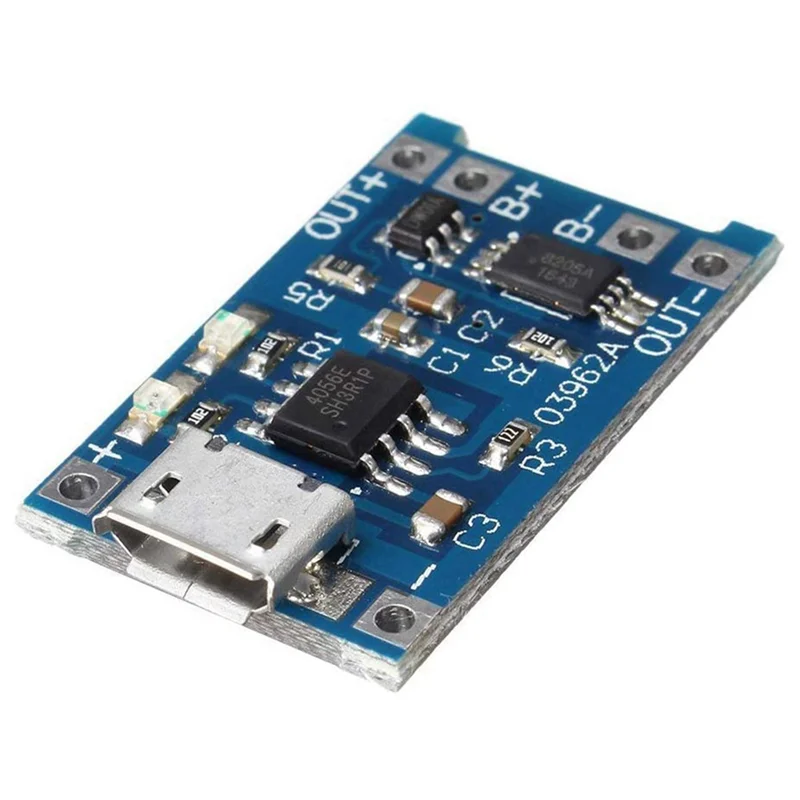 20 piezas 5V 1A 18650 Placa de carga de batería de litio TP4056 Placa de carga de batería de litio Módulo de carga micro-USB Protect-[A51I]