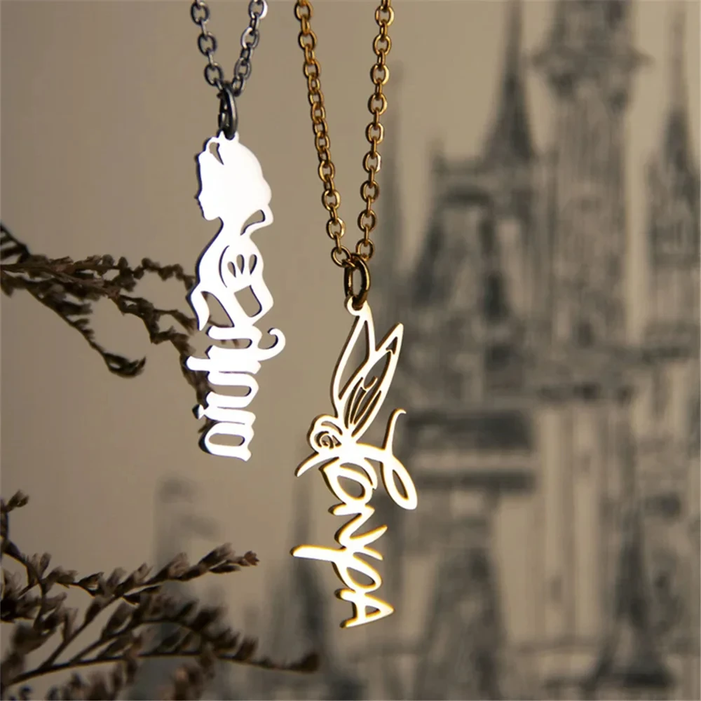 

Customized Men Women Personalized Name Letter Necklace Stainless Steel Custom Fashion Flower Name Pendant Nameplate Jewelry Gift