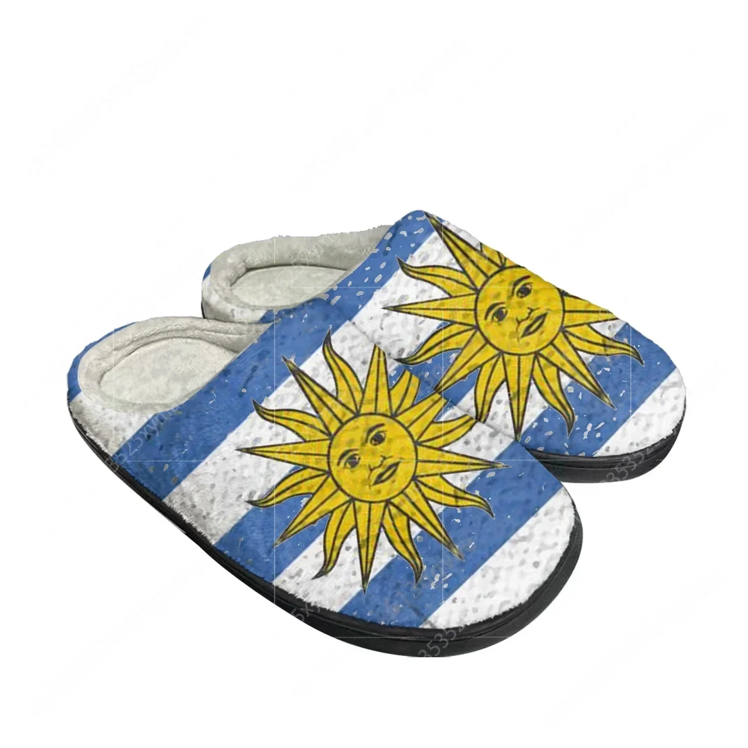 

Uruguayan Flag Home Cotton Custom Slippers Mens Womens Sandals Uruguay Plush Bedroom Casual Keep Warm Shoes Thermal Slipper