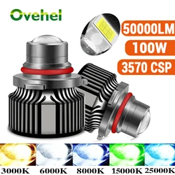 OVEHEL H7 H11 Led Fog Light Bulb Laser Lens H8 H9 9005 9006 HB3 9006 HB4 CSP 8000K 6000K 3000K Turbo Headlight Light For Car 12V