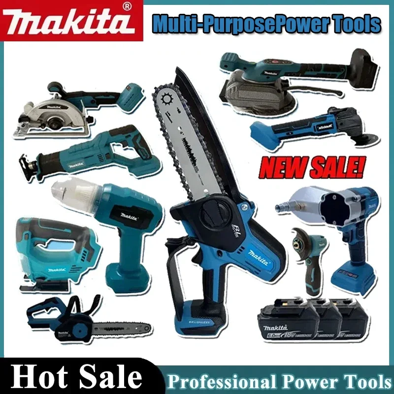 

2026 Makita Brushless Grinder Butter Gun Chainsaw Inflator Combination Silicone Gun Cutting Machine Set for 18v Battery