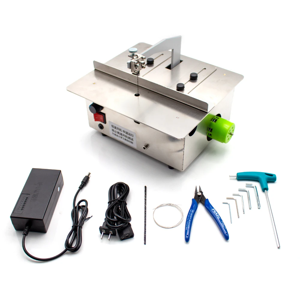 AC 100-240V Electric Fretsaw Mini Bench Jig Saw DIY Emery Cutting Saw Gold Silver Copper Aluminum Hardwood Cutter 180W