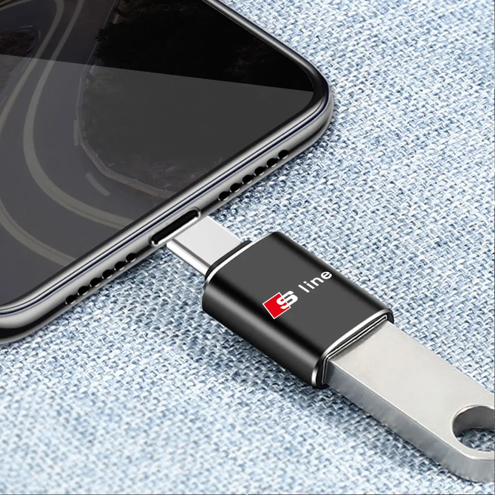 1/2PC Car Usb Type C Cable Converter Charging Adapter Center CoverFor Audi Sline A4 A5 B6 RS B3 RS4 RS5 8P R8 Q6 S7 S1 S2 Q3 S