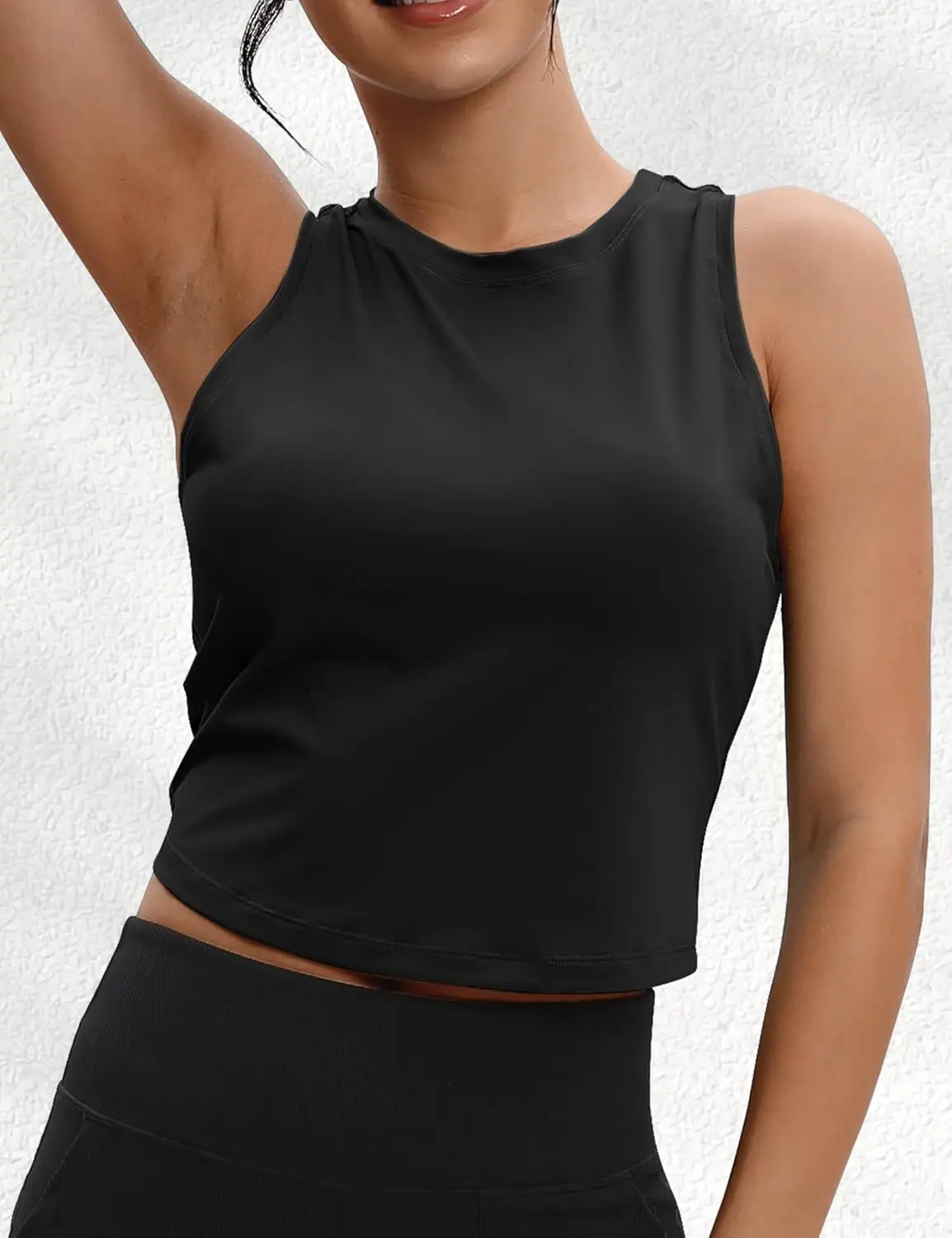 

VOOVEEYA Ruched Workout Tops for Women Open Back - Going Out Crop Tops Backless Yoga Tops Tie Back