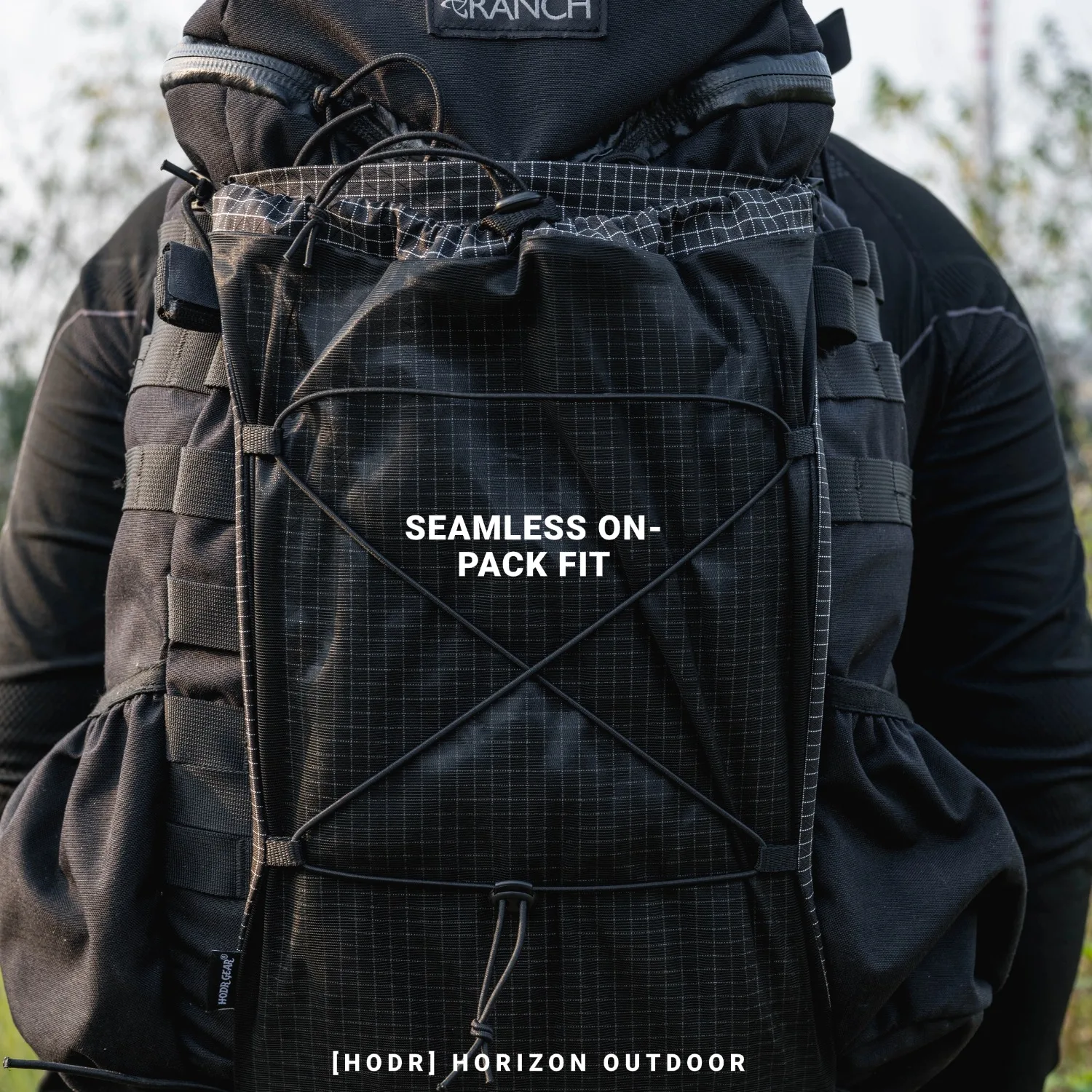 [HODRGEAR] Moudlar Kangaroo Pouch Backpack Expansion 6L Ultralight 58g  Gridstop for Hiking Trekking UL Gear Beaver Tail