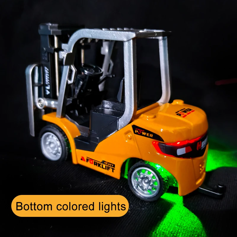 1:64 RC Forklift Remote control Mini Alloy Engineering Vehicle Tabletop Car Model Collection Toy Boy Adult Christmas Gifts