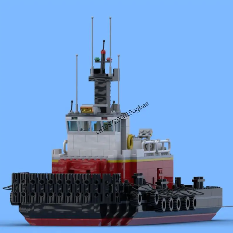 NEW 805PCS MOC City Engineering Modular Maritime Tugboat model DIY creative ideas Child Toy Assembly Puzzle birthday Gift