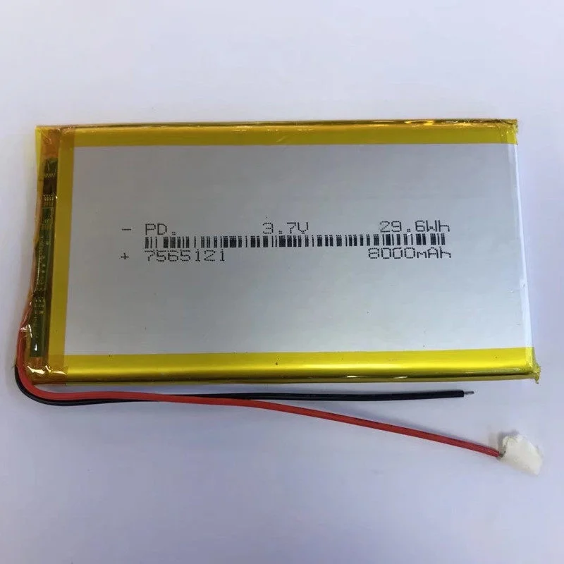 Polymer Lithium Battery 7566121 Lithium Cell 3.7V Universal Power Bank Built-in High Capacity 8000mAh