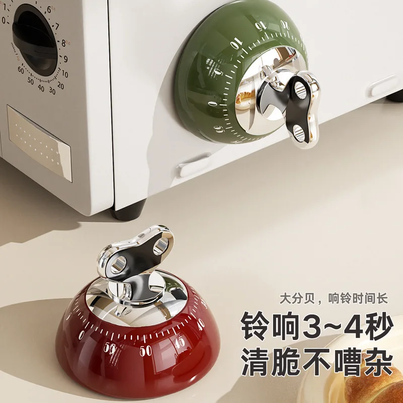 Kitchen Magnetic Timer, Light Luxury, Accurate Countdown Timer, Adsorbs to Desktop and Refrigerator, Mechanical Timer