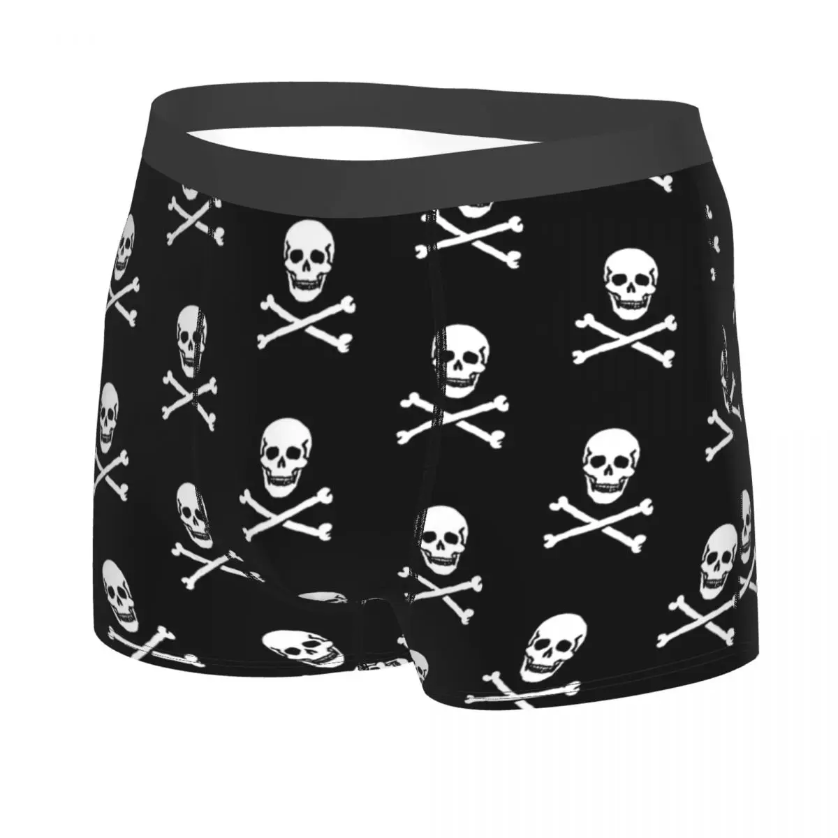 Jolly Roge Man\'s Boxer Briefs Skeleton Skull Bone Breathable Funny Underwear High Quality Print Shorts Gift Idea