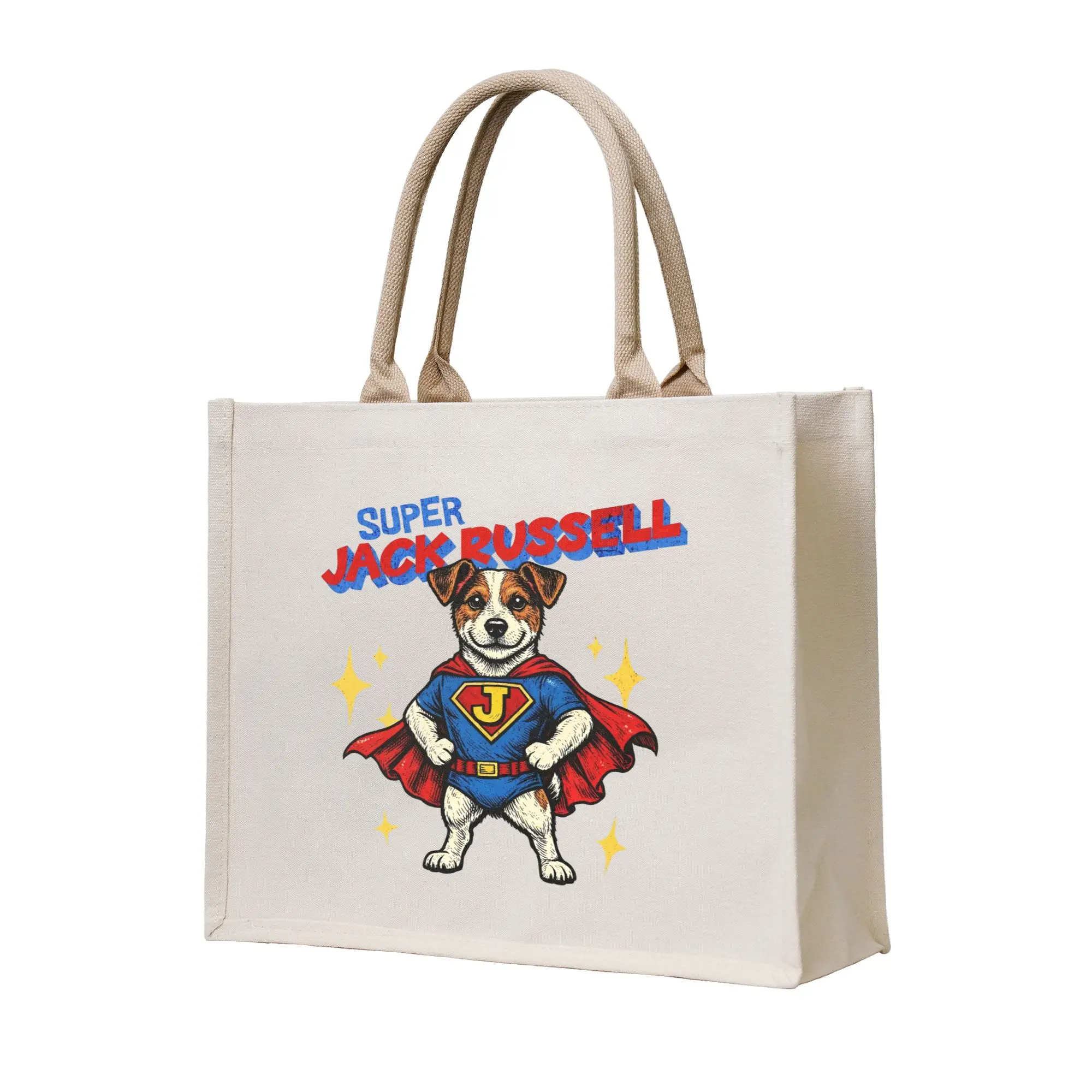 

Сумки для покупок с изображением супергероя Джек-Рассел-терьера, женские портативные сумки-тоут большой вместимости для продуктов, сумки-шопперы