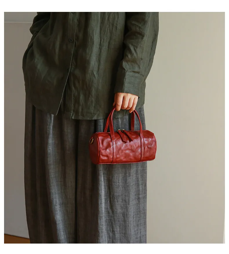 PNDME modische, lässige, handgefertigte Damenhandtasche aus erster Schicht Leder, schlichte, Vintage-Optik, echtes Leder, niedliche Mini-Umhängetasche für Damen – Detail 23