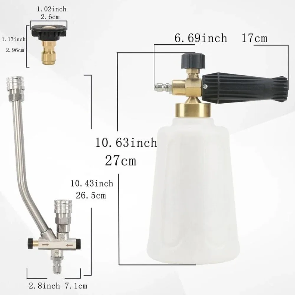 Dual‑Head Foam Cannon for Pressure Washer, Snow Foam Spray with Nozzle Attachments, Practical Summer Car Cleaning Kit for Auto W